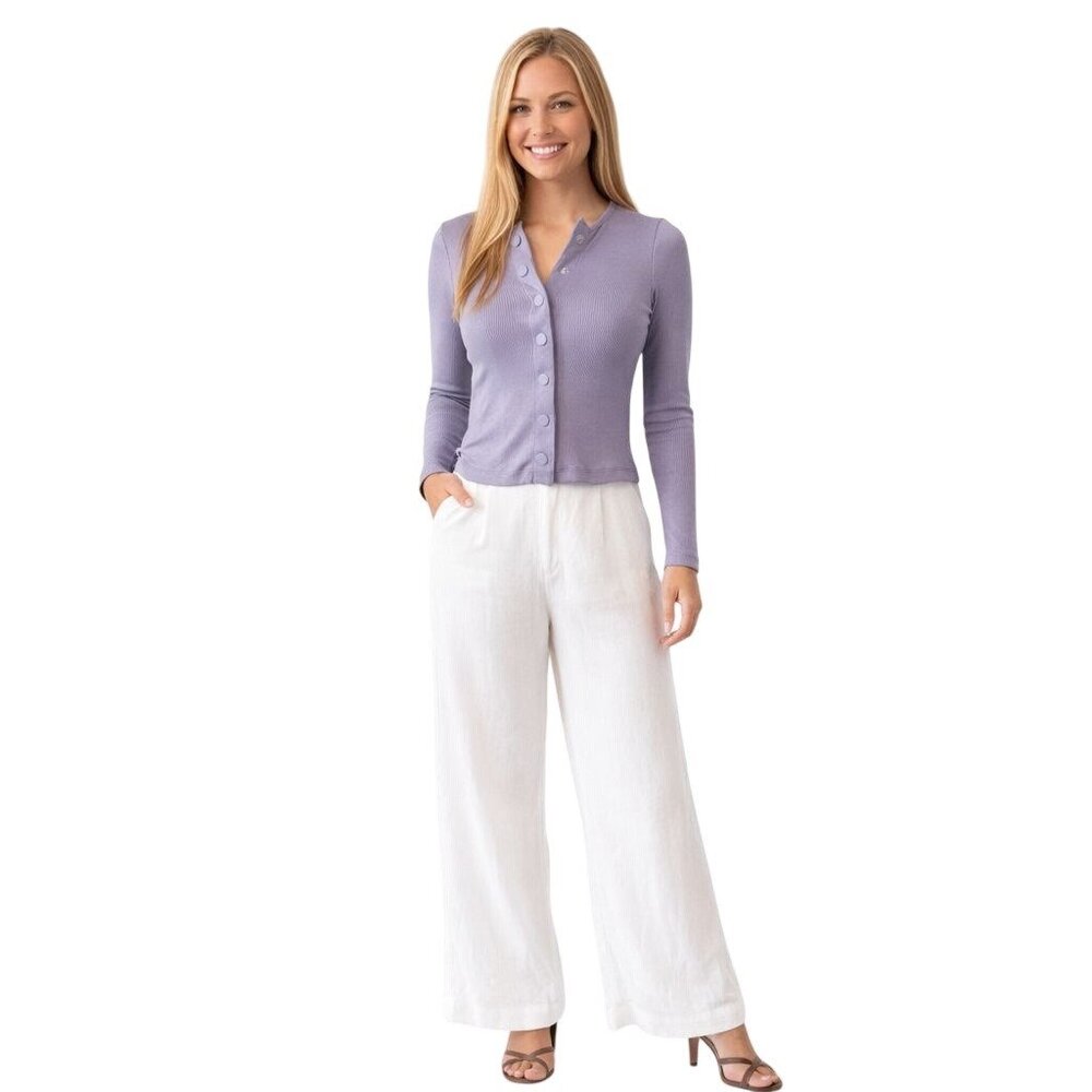 2/$30 NWT Outdoor Voices XS Earl Grey Rib Cropped Cardigan